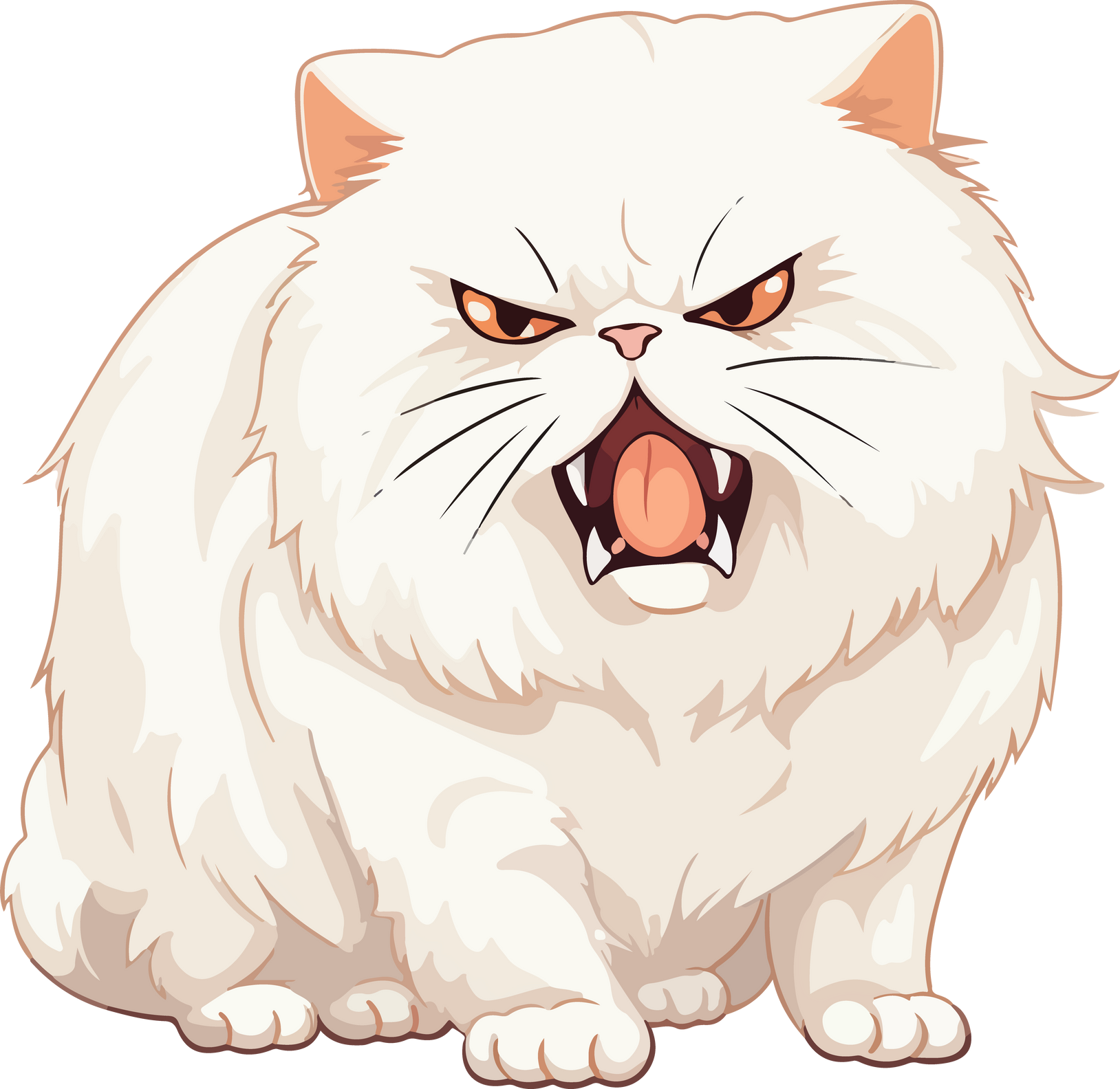 Angry Persian Cat Cartoon